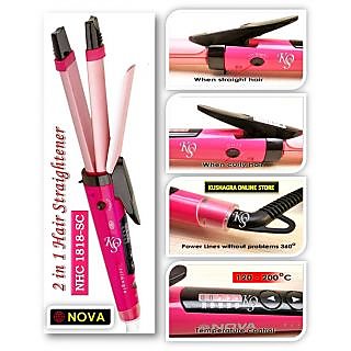 Nova Hair Straightener + Hair Curler With Temperature Control