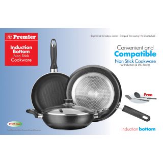 Premier Induction Bottom Non Stick Cookware 4pc Set