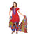 Florence Blue And Red Crepe Embroidered Salwar Suit Dress Material (Unstitched)