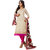 Florence Pink And Cream Chanderi Embroidered Salwar Suit Dress Material (Unstitched)