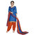 Florence Blue Rani Prints - Patiyala-8 Poly cotton Embroidered Suit (SB-2398) (Unstitched)