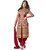 Florence Maroon Embroidered Georgette Salwar Suit Material (Unstitched)