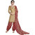 Florence Beige Rani Prints - Patiyala-8 Poly cotton Embroidered Suit (SB-2405) (Unstitched)