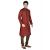 Sanwara MaroonBrown Printed Long Kurta  Pyjama Sets For Men