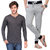 TSX Exquisite Trackpant and Henley Combo TSX-HEN-F-PYJ-RIB-LGREY