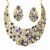 Zaveri Pearls Gold Plated Blue & Gold Alloy Necklace Set For Women
