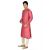 Sanwara CreamPink Embroidered Long Kurta  Pyjama Sets For Men
