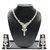 Zaveri Pearls Silver Alloy Silver Plated Necklace Set For Women
