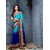 Sky blue & voilet color chiffon designer heavy embroidery Work Saree with blouse