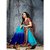 Sky blue & voilet color chiffon designer heavy embroidery Work Saree with blouse