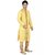Sanwara YellowBrown Embroidered Long Kurta  Pyjama Sets For Men