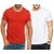 Pack of 2 DryFit polyester T-shirt Round Neck - Red and White