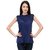 Klick2Style Plain Blue Top with Belt For Women