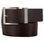 Dark Brown Leather Belt of Smooth Leather and Matte Finish with Pin Buckle and Metal Loop.