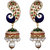 Peacock Exclusive Zircon Stone Ruby Embedded Pearl Earrings