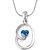Surat Diamond Bless Our Nest Heart Shaped Blue Topaz & 925 Silver Pendant with 18