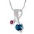 Surat Diamond Showers Of Blessings  Blue Topaz, Red Ruby & 925 Silver Pendant with 18