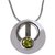 Surat Diamond Sparkling  Circle - Green Peridot 925 925 Silver Pendant with 18