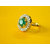 Bijou American Diamond Adjustable Emerald Green Ring