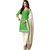 Drapes White And Green Cotton Plain Salwar Suit Dress Material (Unstitched)