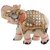 Freshings Marble Painted Trunk Up Polished Elephant With Studded Stones (F-ME-1)