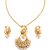 Kriaa GoldenWhite Alloy Gold Plated Necklace Set For Women
