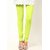 A For F Women Light Green Cotton Lycra Elegant Leggings
