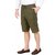 Hypernation Military Green Color Casual Three Fourth for Men