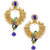 Kriaa Peacock Style Blue Earrings - 1303709