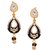 Kriaa Marvelous White  Black Meenakari Earrings - 1104630