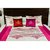 Floral Print Pure Cotton Bed Sheet Pink And Off White
