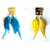 Blue  Yellow Feather Earrings Combo of 2 Pairs - 723
