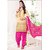 Riti Riwaz Beige Patiyala  Dress Material with matching dupatta QNP9006