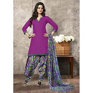 Riti Riwaz Purple Ladies Indian Dress Material with matching duppata 2PH9022