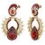Shining Diva Gold Plated Red Peacock Earrings (6786er)