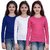 Sinimini Multicolour Blended Full Sleeve Top For Girls (Pack of 3)