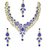 Zaveri Pearls Silver Plated Silver  Blue Necklace Set For Women