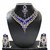 Zaveri Pearls Silver Plated Silver  Blue Necklace Set For Women