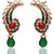 Kriaa Traditional Red & Green  Earrings  -  1304501