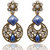 Kriaa Exclusive Round Earrings in Blue  -  1304512