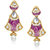 Kriaa Exclusive Meenakari Purple Pearl Drop Earrings  -  1304523