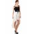 Raabta Fashion Black And White Plain Asymmetric dress For Women