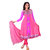 Florence Pretty Embrodried Pink And Purple Anarkali Dress Material(SB-1283)