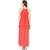Harpa Pretty Orange Long Length Georgette Plain Women Dress