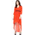 Harpa Womens Dress Orange Georgette Midi Skater Dress