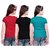 SINIMINI GIRLS PRINTED HALF SLEEVE TSHIRT ( PACK OF 3 )SMH600_TPINK_BLACK_TBLUE