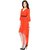 Harpa Womens Dress Orange Georgette Midi Skater Dress