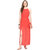 Harpa Pretty Orange Long Length Georgette Plain Women Dress