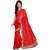 florence clothing company Red Chiffon Embroidered Saree With Blouse