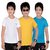 DONGLI SOLID BOY'S ROUND NECK T-SHIRT (PACK OF 3)DL450_PETROL_WHITE_LYELLOW